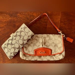 COACH BUNDLE: Mini Purse/Wristlet & Checkbook Holder